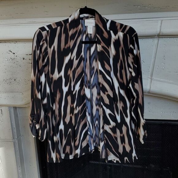 Chico's Jackets & Blazers - CHICO'S Animal Print Open Jacket - Size 2 /8-10